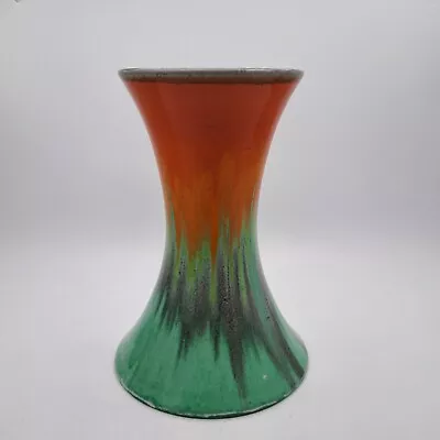 Buy Vintage Shelley Drip Vase 6 Inches Tall Orange & Green • 58£