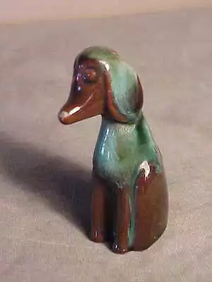 Buy Tiny Vintage Blue Mountain Pottery Green/brown Glaze Afghan Hound Puppy Figurine • 18.64£