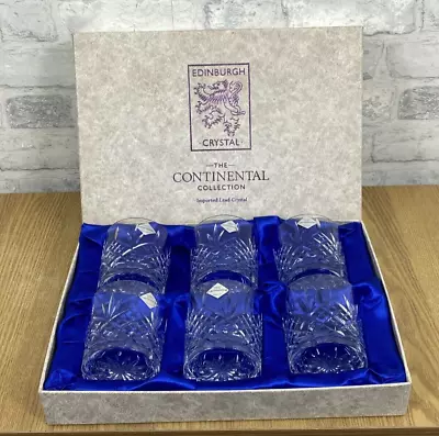 Buy Edinburgh Crystal  Continental Collection Set Of 6 Lead Crystal Glasses (PG136G) • 10.50£
