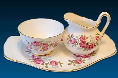 Buy Staffordshire Royal Sutherland Fine Bone China Creamer Sugar Bowl Plate England • 13.78£