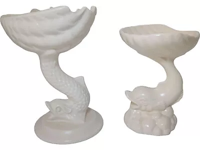 Buy Dartmouth Pottery Pair Of Fish Pedestals Vase Soap Trinket Dish • 17£