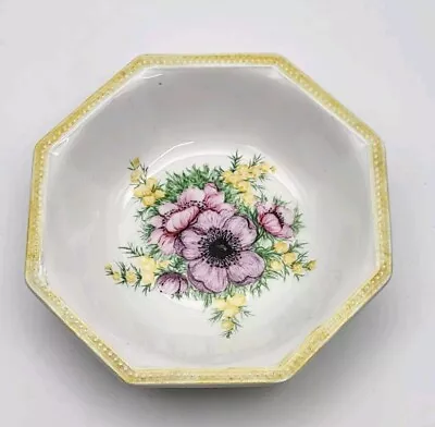 Buy Vintage Octagonal JB Johnson Bros Ironstone Bowl Hand Painted Flowers 13cm X 3cm • 11£