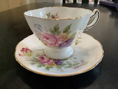 Buy Hammersley Tea Cup And Saucer Bone China Made In England Pink Rose Tulip 6360 • 28.01£