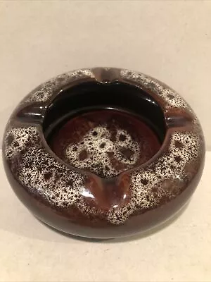 Buy Kernewek Pottery Cornish Ashtray, Glazed Honeycomb Mottled Brown Vintage Studio • 9.99£