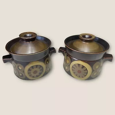 Buy 2 Denby Arabesque Stoneware Lidded Handled Soup Casserole Dishes Tureens GRADE A • 19.95£