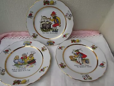 Buy AJL Porcelain China 3 Childrens Plates - Stoke On Trent - England • 12.50£