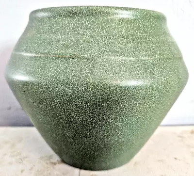 Buy Zanesville Pottery 1920's Arts & Craft Green Matte 5 1/2  Vase Planter #104 • 8.93£