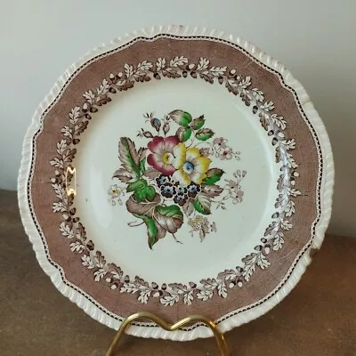 Buy Antique, Ridgways 'Devon Ware'  25cm Dinner Plate With Bouquet Decoration  • 5.95£