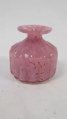 Buy Mdina Glass Pink Vase Hand-Blown Art Glass - Murano Style  - Vintage Collectable • 6.99£