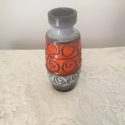 Buy Scheurich West German Fat Lava Vase 210-18 Retro 60s 70s Red & Grey MCM • 25£