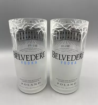 Buy 2 Belvedere Vodka 750 Ml Hand Cut  Bottle Drinking Glasses, Up Cycled Glassware • 27.95£