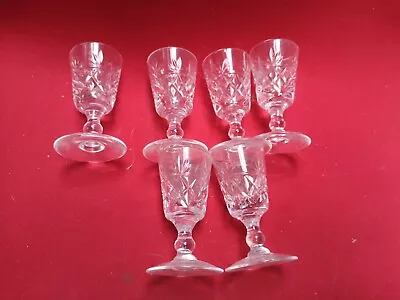 Buy 6  Royal Brierley Bruce Pattern Crystal Glasses.  Liquor Type, • 9.50£