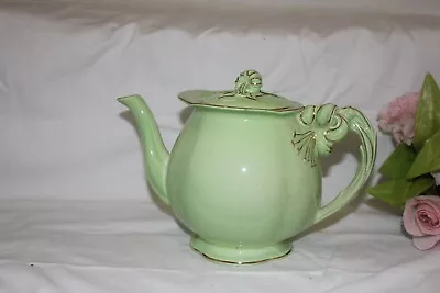Buy 111397 Pretty Royal Winton Green  & Gilt Tea Pot 1000ml Excellent C 1934-50 • 18£