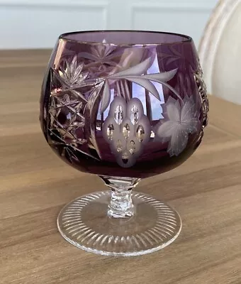 Buy AJKA Crystal - Marsala - Brandy Glass - Amethyst Purple - 4 3/8” - Great! • 74.55£