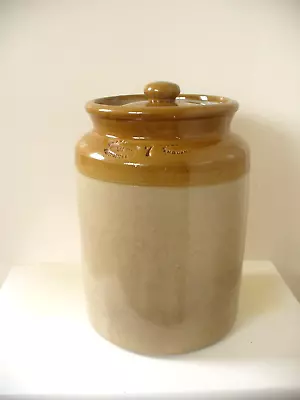 Buy VINTAGE Large Stoneware Lidded Jar-Pearsons,Chesterfield No 7. • 9£