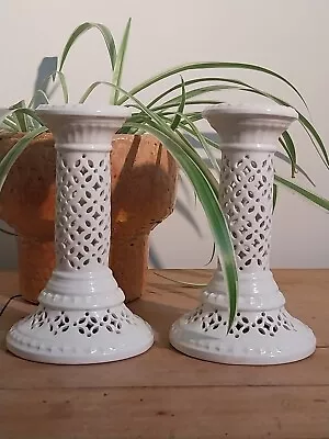 Buy Lovely Pair Of Royal Creamware Candle Sticks • 42£