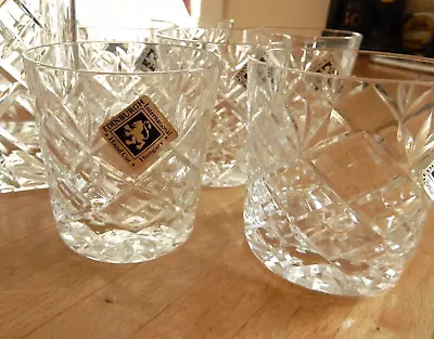 Buy 6 Edinburgh Whisky Glasses Matching Set Crystal Old Fashioned 170ml Excellent • 85£