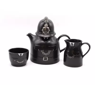 Buy CARLTON WARE Police Bobby Vintage Teapot + Sugar Bowl & Jug • 19.99£