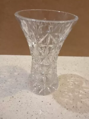 Buy Vintage Cut Glass Crystal Vase A302 Heavy • 4.99£