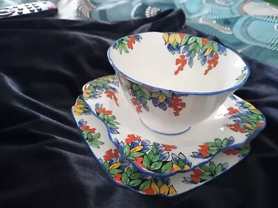 Buy  Vintage New Chelsea Staffs China Hand Painted  Trio. Vgc. • 2.99£
