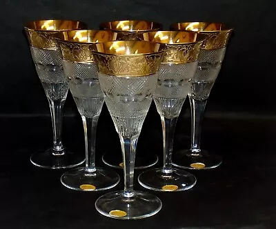 Buy Set Of Six Moser Splendid Gold Port Wine Glasses 6 Inches, Signed And Labelled • 199.99£
