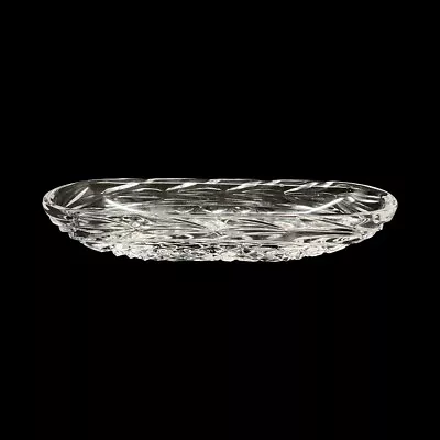 Buy Vintage Galway Irish Crystal 7.5  Leah Pattern Oval Oblong Cracker Dish Or Tray • 74.55£