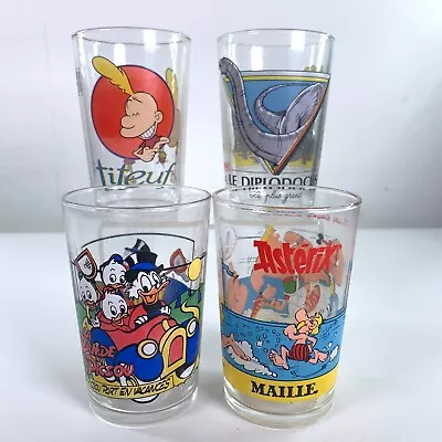 Buy Amora Glass Asterix Disney Titeuf Dinosaurs 4 French Mustard Glasses Retro Y2K • 19.99£