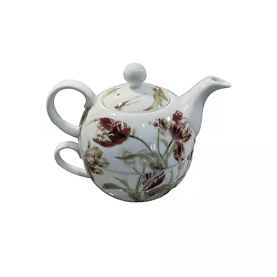 Buy Laura Ashley Gosford Print China Teapot & Cup Set For One Never Been Used • 24.95£