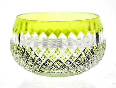 Buy Val St Lambert Light Green Cut To Clear Crystal Tea Light Votive Candle Holder • 107.17£