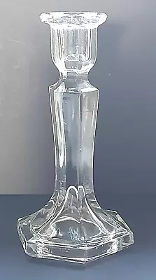 Buy Vintage Heavy Clear Glass Candlestick • 13£