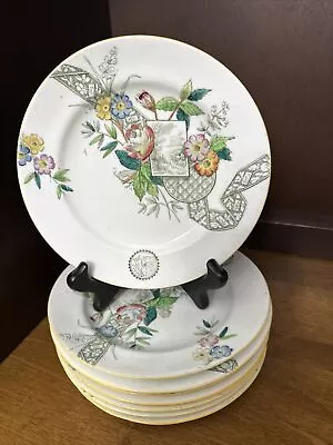 Buy Adderley Lyons Lunch Plate Transfer Ware Flowers & Ribbon 7” Antique WAA • 16.77£