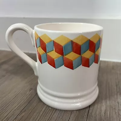 Buy Emma  Bridgewater Tumbling Blocks Half Pint Mug New  Geometric Yellow Blue Red • 16.99£