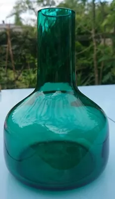 Buy Vtg Glass Vase Emerald Green Scandinavian European Retro Mid Century Modern 60s • 10.99£