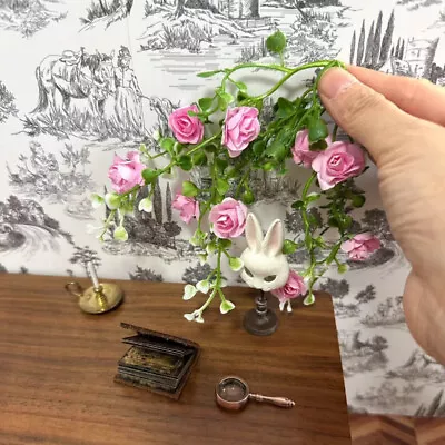 Buy 3PC 1:12 1/6 Scale Dolls House Miniatures Kit Rose Flower Vine Accessory Plastic • 5.75£