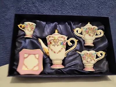 Buy Vintage Leonardo Collection Miniature Porcelain Tea Set In Satin Lined Box • 20£