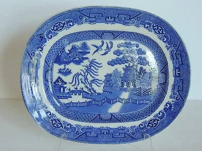 Buy Vintage Blue Willow Transferware 12 3/8  Platter Good Color Staffordshire Eng • 44.72£
