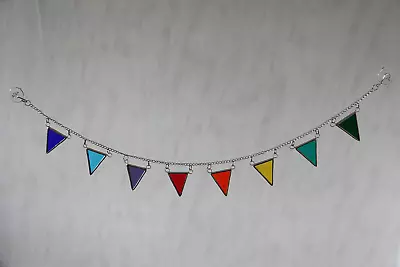 Buy Stained Glass Suncatcher/Window Hanger Small Rainbow Party Bunting Gift/Decor • 24£