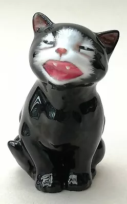 Buy Royal Doulton Lucky Black Cat Yawning Figurine K12 Bone China Vintage • 29.99£