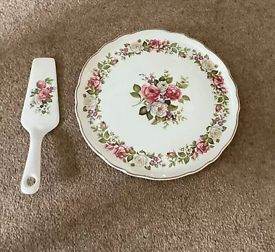 Buy James Kent Old Foley, Harmony Rose, Cake Plate & Server. 1950s.  Chintz.  10.5” • 11.50£