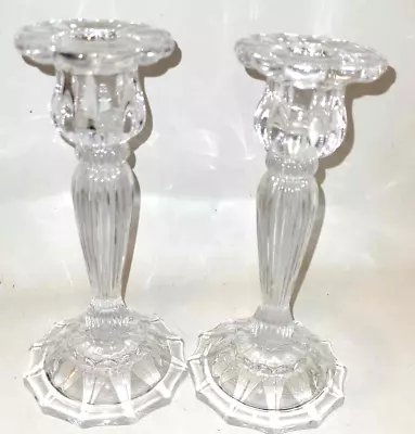 Buy Elegant Crystal Cut Glass Candelabra 7  Candlestick Holders Star Bases • 19.99£