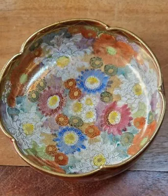 Buy Early 20th Century Satsuma Pottery Pin Dish With Floral Pattern • 65£
