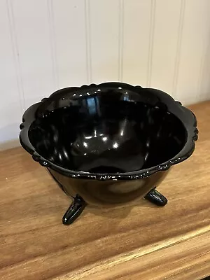 Buy Black Amethyst 3 Footed Bowl Depression Glass 3 Footed Bowl LE Smith • 18.64£