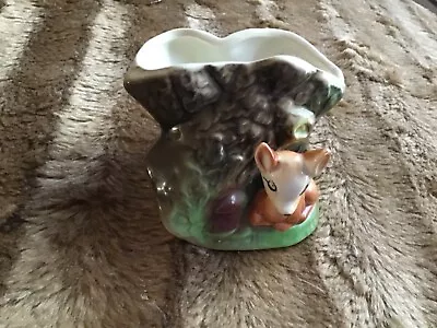 Buy Vintage Withernsea Eastgate Pottery Deer & Tree Trunk Fauna Posy Vase Ornament • 6.99£