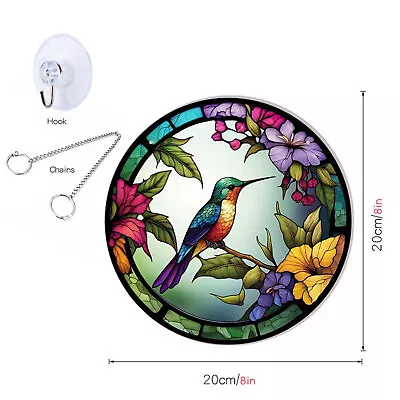 Buy Hummingbird Suncatcher Stained Glass Window Hanging Acrylic Bird Art Decoration • 8.68£