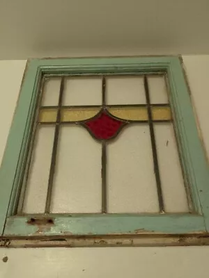Buy Antique Window Stained Glass 1930s Original Architectural Salvage W45 Cm H50 Cm • 49.75£