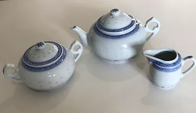 Buy Vintage Chinese JINGDEZHEN Rice Pattern Teapot Set • 45£