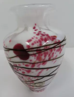 Buy Vintage Dartington Art Glass Vase Kyoto Cherry Blossom1990s Hand Blown • 15£