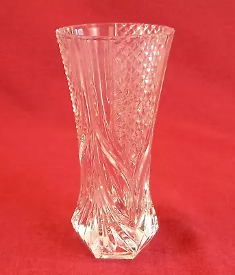 Buy Vintage Heavy Base Clear Moulded Glass Single Stem Bud Small Posy Vase 13cm • 2.50£