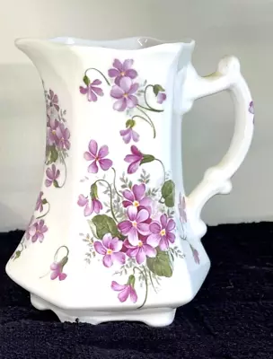 Buy Vintage English Bone China Jug/pitcher Violet Pattern -  5.5  Tall • 8£