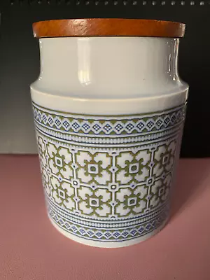 Buy Vintage Hornsea Pottery Blue Tapestry Pattern Storage Jar Plain Medium 6  MCM • 16£